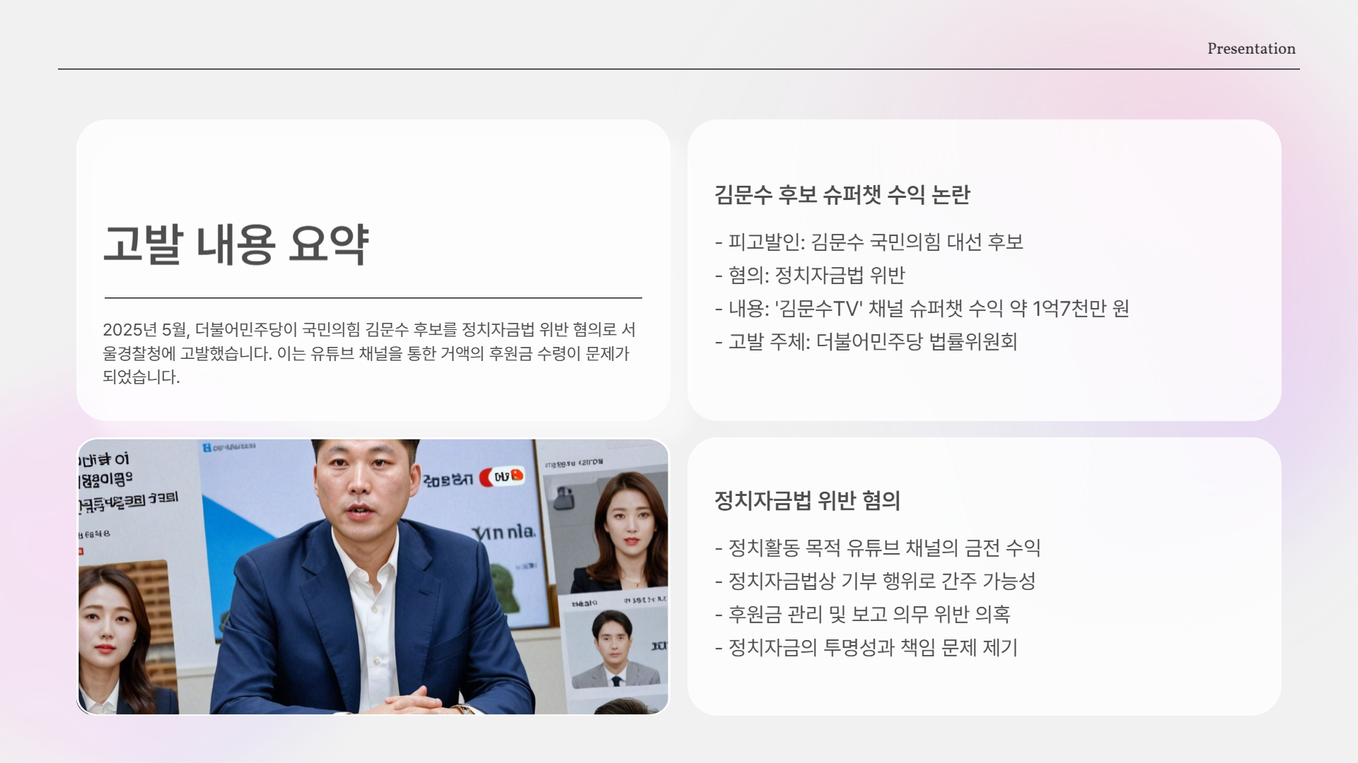 고발 내용 요약