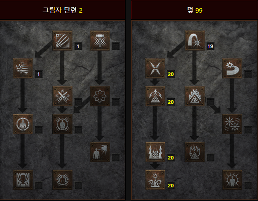  디아블로2 레저렉션 덫 암살자(트랩씬) 스킬트리