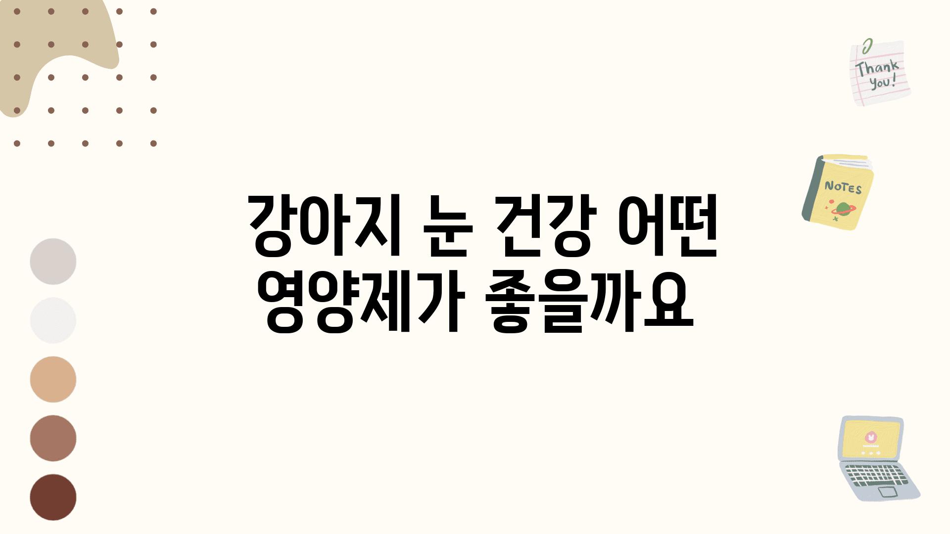  강아지 눈 건강 어떤 영양제가 좋을까요