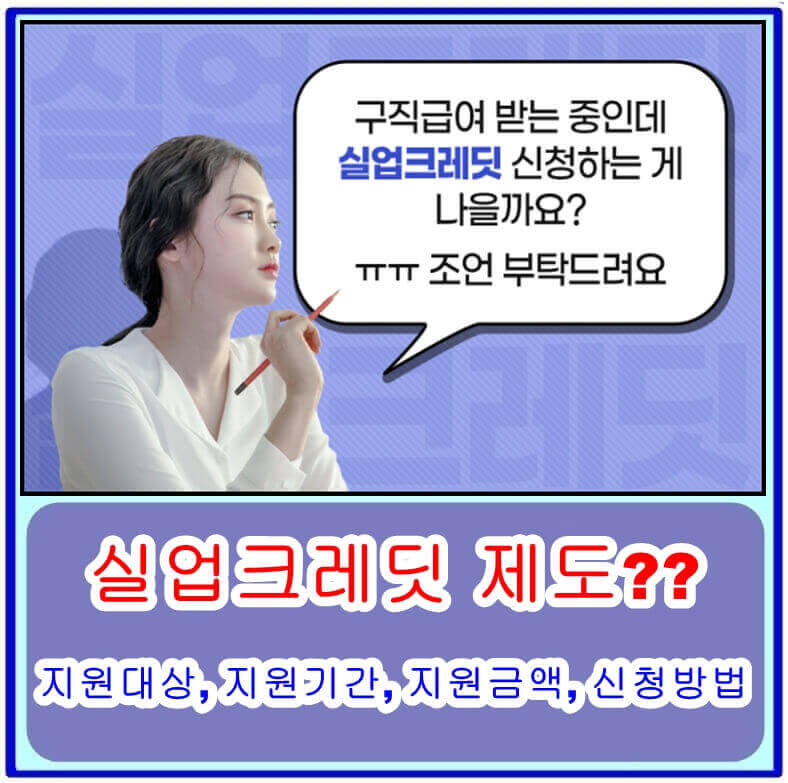  실업자도 국민연금 납부할 수 있는 실업크레딧 제도의 지원대상, 지원기간, 지원금액, 신청방법