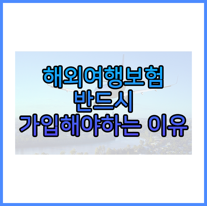  해외여행 보험 필수? 반드시 가입해야 하는 이유