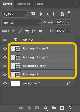 어도비 포토샵의 레이어의 모습