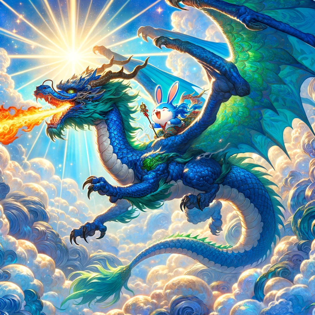 2024년 갑진년 청룡에 올라탄 토끼 이미지 4