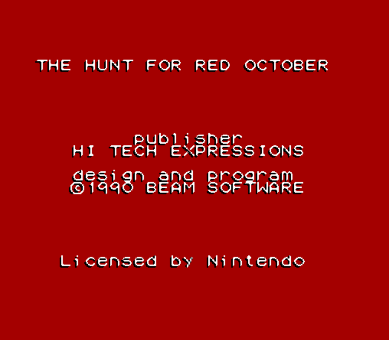  NES ROMS - The Hunt for Red October (EUROPE / 유럽판 롬파일 다운로드)