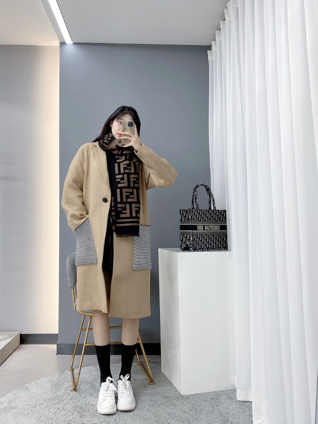  [MAXMARA] 막스마라 빅 포켓 포인트 라운딩 울 코트