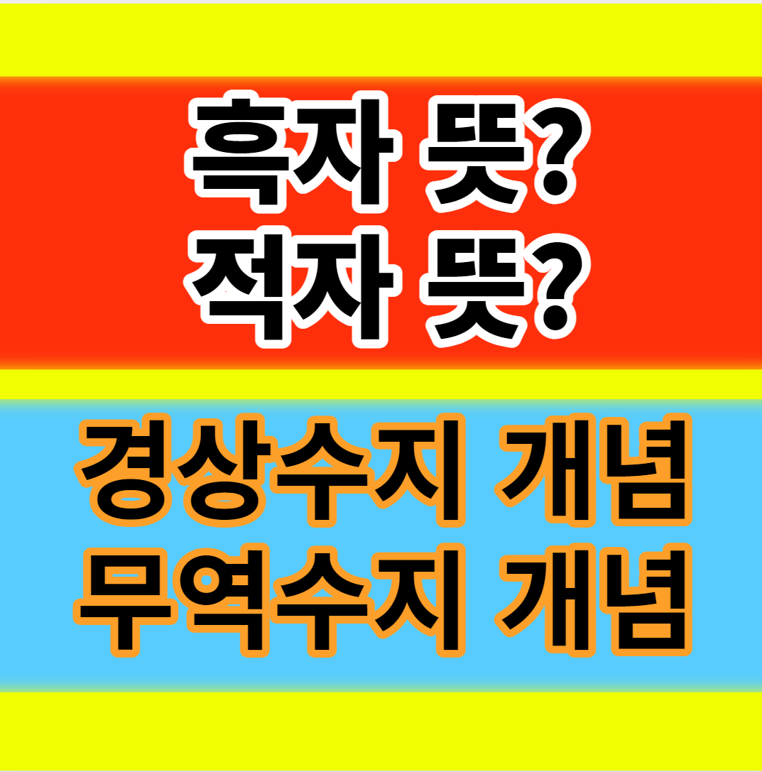  경상수지 무역수지의 흑자 적자 뜻  유래 및 개념정리