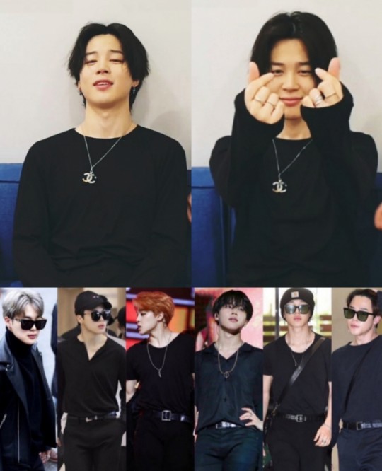  '올블랙 패션 최강자' 방탄소년단 지민, 화려한 악세서리까지 찰떡