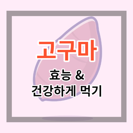  고구마 효능 및 조리법에 대한 영양소와 건강하게 먹는 법 알아보기