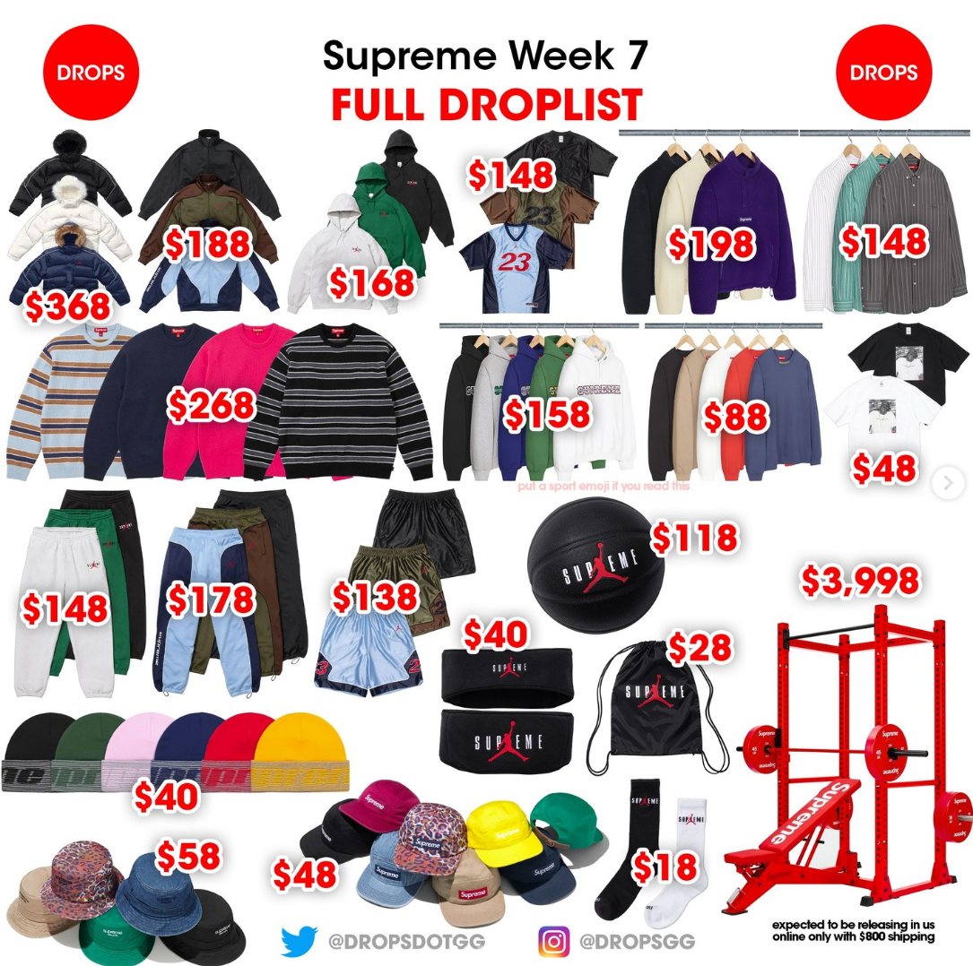 SUPREME 슈프림 24년 FW 7주차 드랍리스트