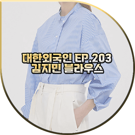  대한외국인 203회 김지민 블라우스 :: 아위 밴드 카라 스트라이프 셔츠 블라우스 : 김지민 패션