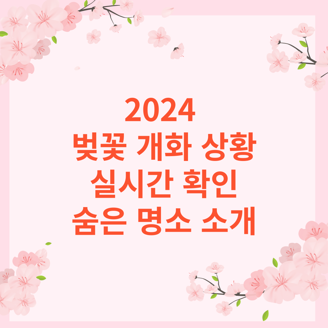 벚꽃 개화예상 시기 및 개화 상황 실시간 확인