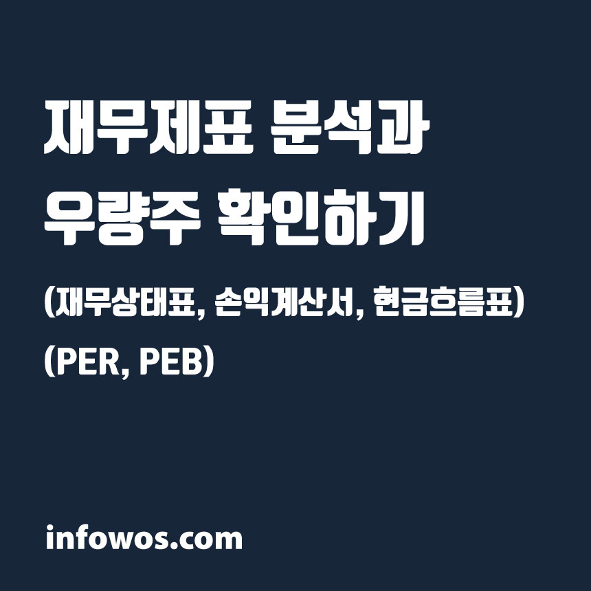  재무제표 분석과 우량주 확인하기 (재무상태표, 손익계산서, 현금흐름표, PER, PEB)