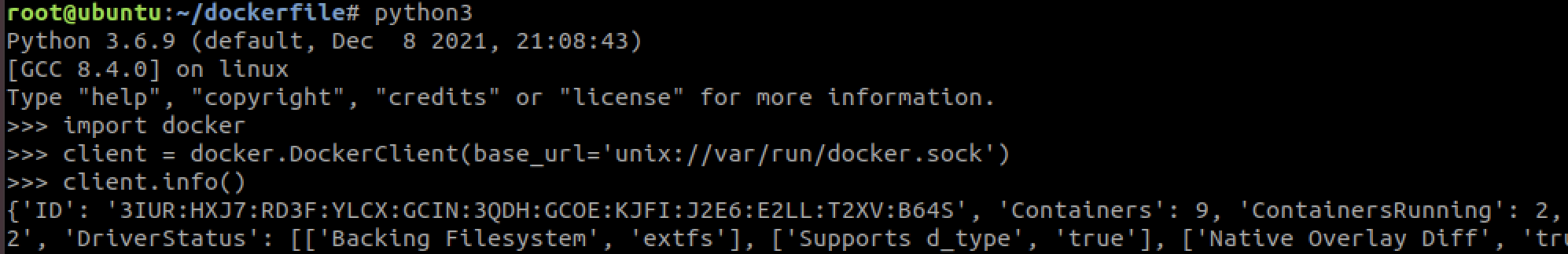 python with docker