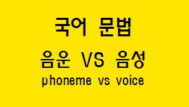  [국어 문법] 음운과 음성 의미와 차이점