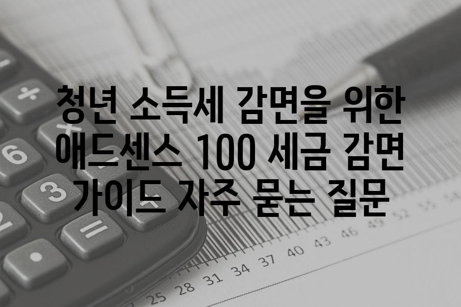 ['청년 소득세 감면을 위한 애드센스 100% 세금 감면 가이드']