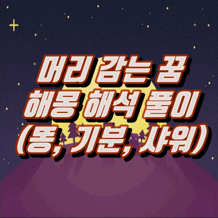  머리 감는 꿈 해몽 해석 풀이(똥, 기분, 샤워하면서 등등)