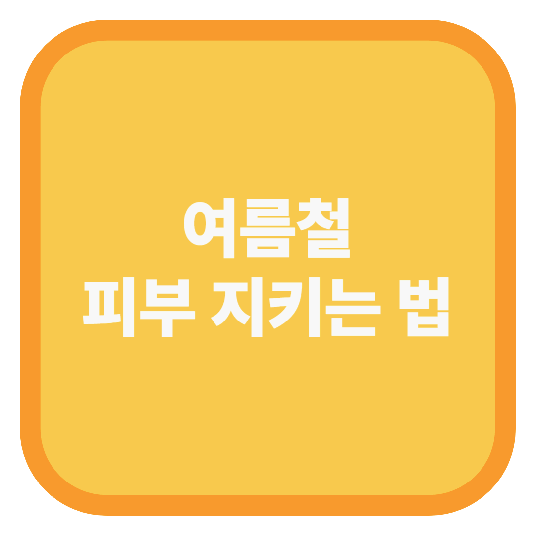 여름철 피부 지키는 법