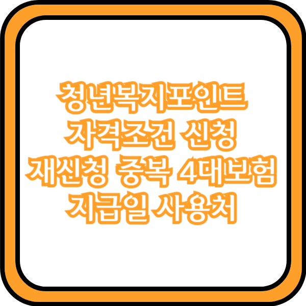  청년복지포인트 자격조건 신청 재신청 중복 4대보험 지급일 사용처