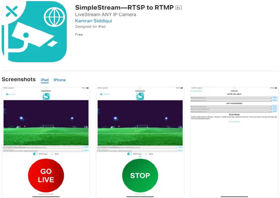 SimpleStream&mdash;RTSP to RTMP