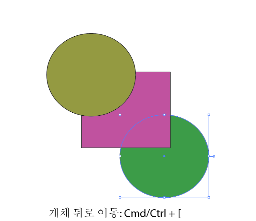 개체 뒤로 이동