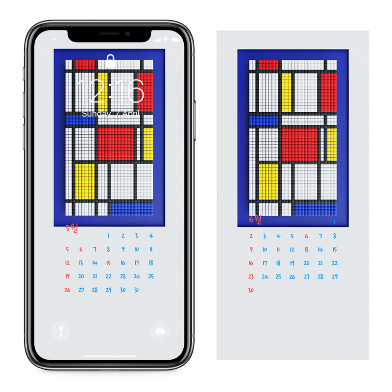 07 빨강 파랑 노랑의 구성 AB - 2024년5월 아이폰달력배경화면