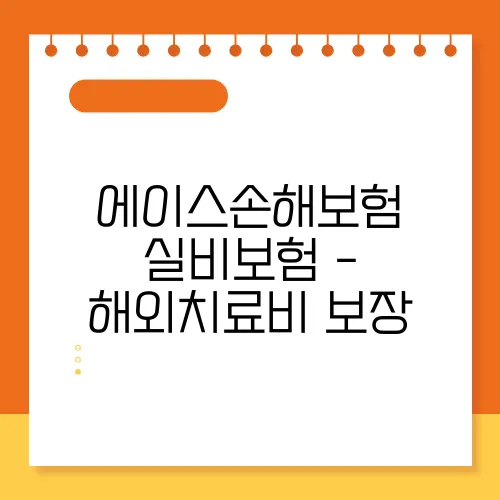 에이스손해보험 실비보험 - 해외치료비 보장
