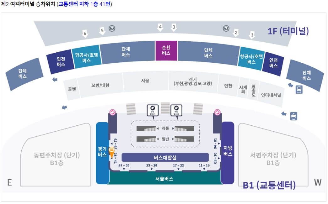 제2여객터미널-승강장-위치-이미지