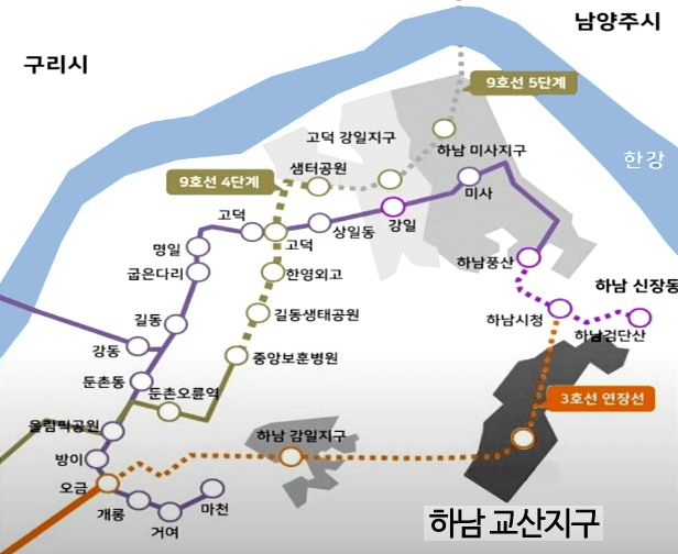교산신도시-인근-지하철-예정-노선도