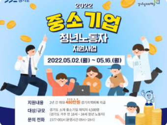  중소기업 청년 노동자 지원사업 대상 및 신청 (22년)