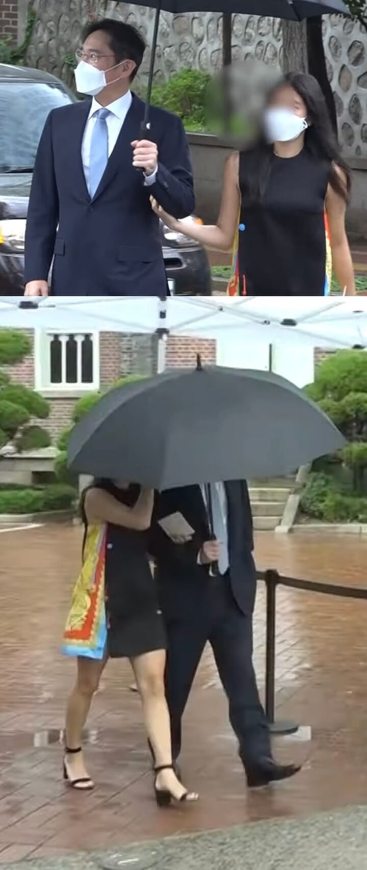 이재용과-딸-팔짱끼고-함께-우산-쓰며-걷는-사진
