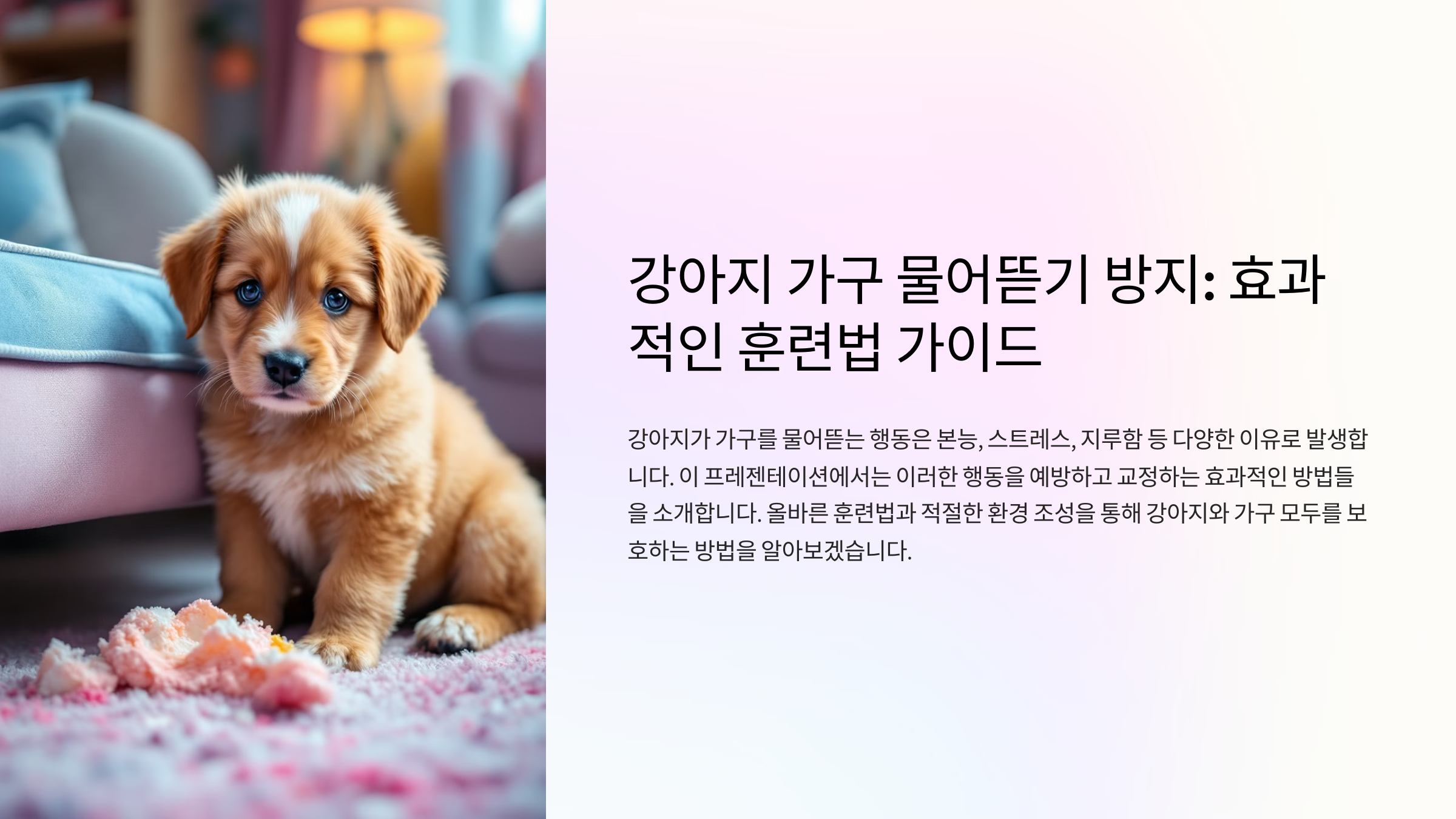 강아지가 가구를 물어뜯지 않게 만드는 효과적인 훈련법