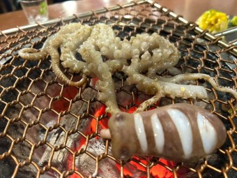마늘 산낙지 숯불구이