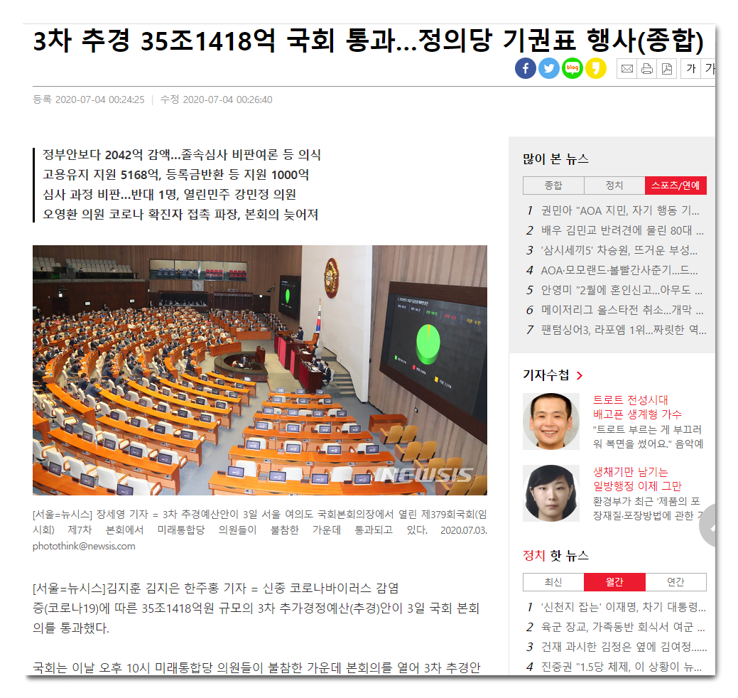  3차 추경 추경안 내용
