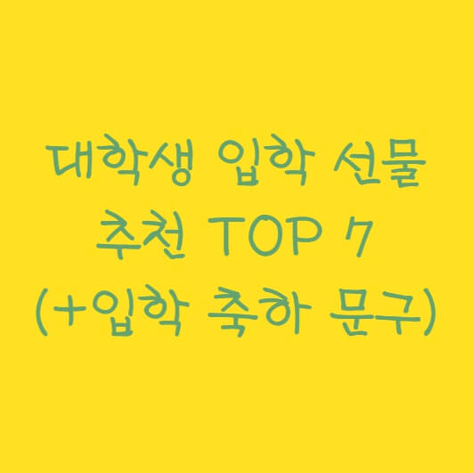 대학생 입학 선물 추천 TOP 7 (+ 입학 축하 문구)