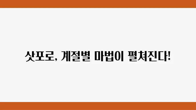 홋카이도 북해도 삿포로 날씨, 여행 가기 좋은 계절 장점 단점