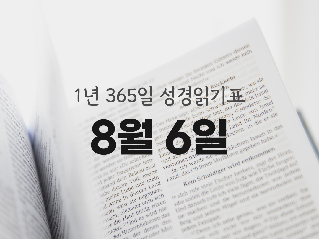 1년 365일 성경읽기표 8월 6일 이사야서 성경읽기 진도표