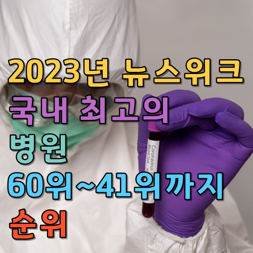  2023년 한국 병원 상위 60위에서 41위 순위 소개