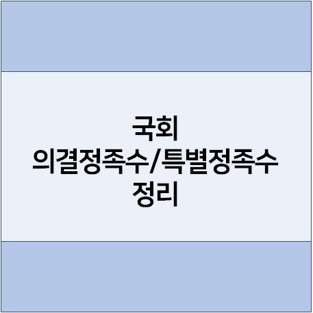  국회 의결정족수/특별정족수 정리