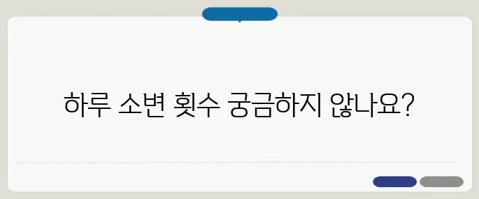 성인 하루 소변 횟수 정상 기준과 차이점