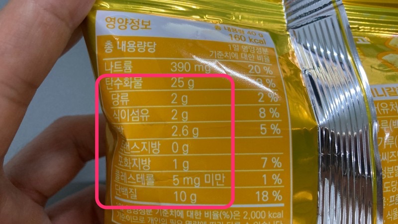 허니갈릭맛영양정보