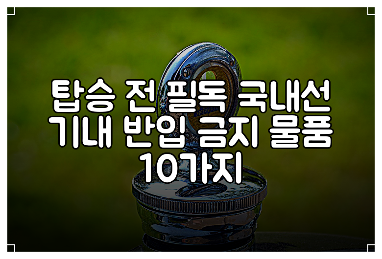 탑승 전 필독 국내선 기내 반입 금지 물품 10가지