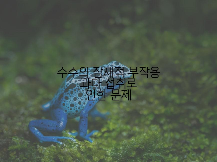 수수의 잠재적 부작용 과다 섭취로 인한 문제