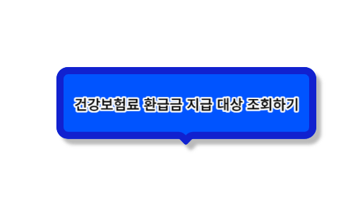 건강보험환급금지급대상조회
