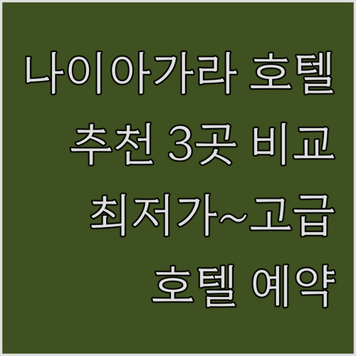 나이액 호텔 추천 3곳 비교분석 최저