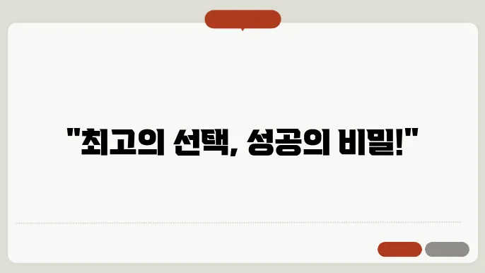 정형화된 선택과 관리법