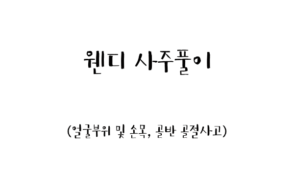  웬디 사주풀이 (얼굴부위 및 손목, 골반 골절사고)