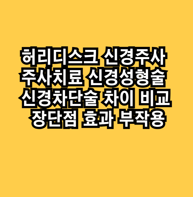 허리디스크신경주사치료