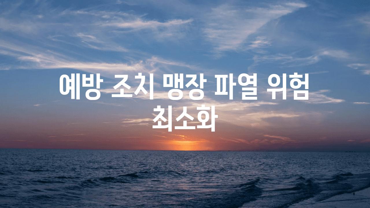 예방 조치 맹장 파열 위험 최소화