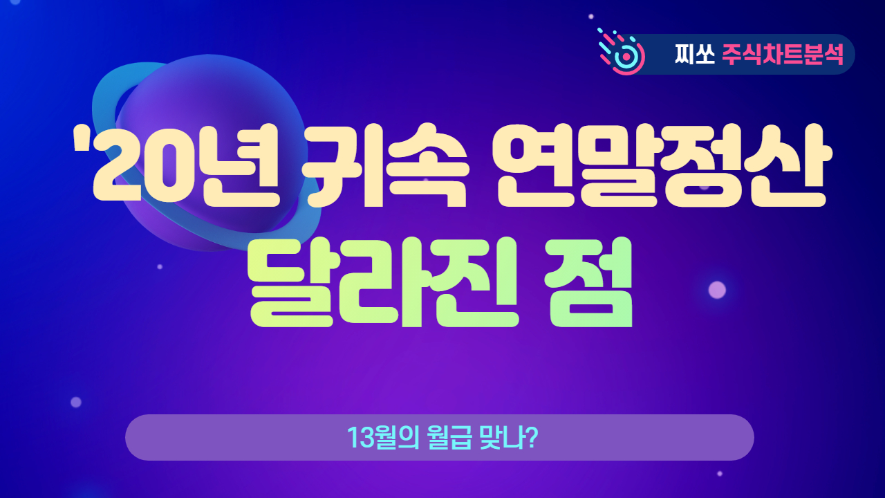  2020년 귀속 연말정산(13월의 보너스) 주요변경사항