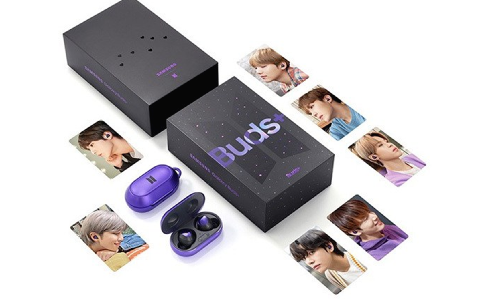  14% 할인 중!!! 사은품 무선충전패드 有 삼성 갤럭시 버즈 플러스 BTS 에디션 블루투스 이어폰, SM-R175, B.퍼플